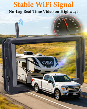 WKZAY 5 inch split monitor shows dual views for safer parking