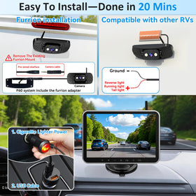 Wkzay 8-inch monitor displays clear rear view for safe reversing.