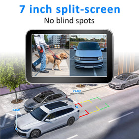 Wkzay dual view shows rear and hitch angles to reduce blind spots
