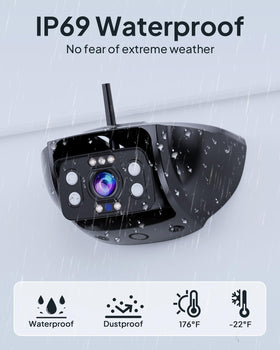 Wkzay IP69 weatherproof design withstands rain and snow.