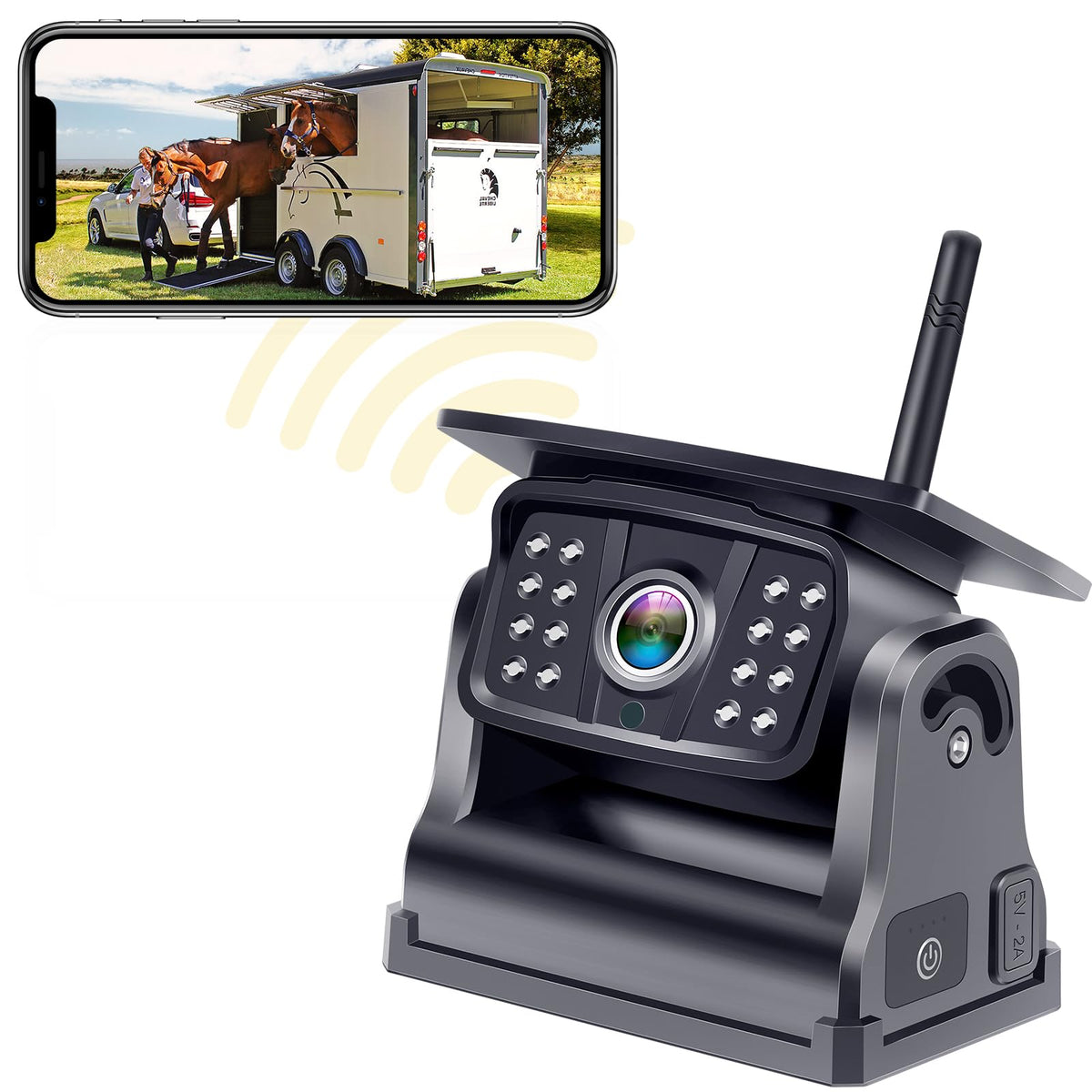 Wkzay magnetic backup camera on metal surface for easy mounting.