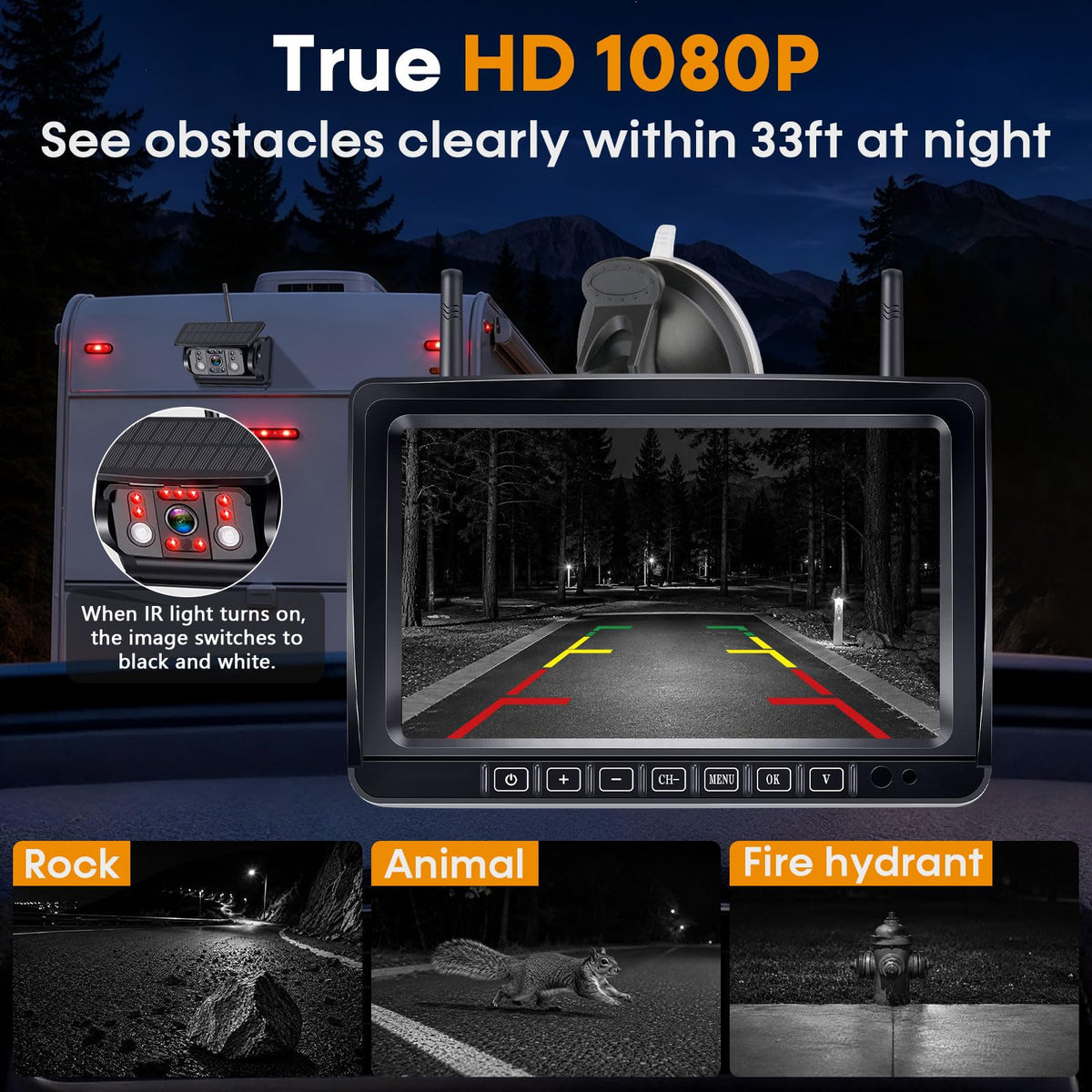 Wkzay magnetic wireless install backup camera for quick no-drill mounting.