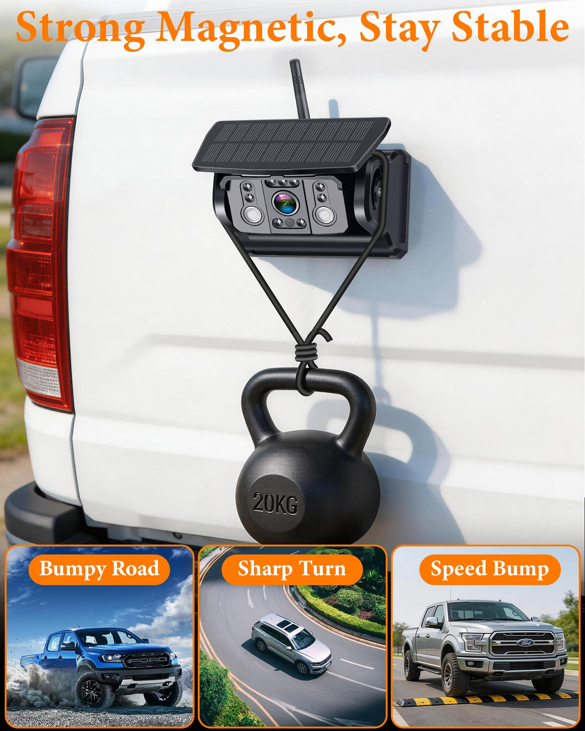 WKZAY solar powered battery backup camera keeps working during long trips