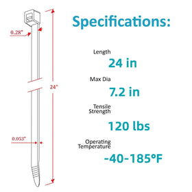 WLEAD nylon66 zip ties 24in for durable outdoor use