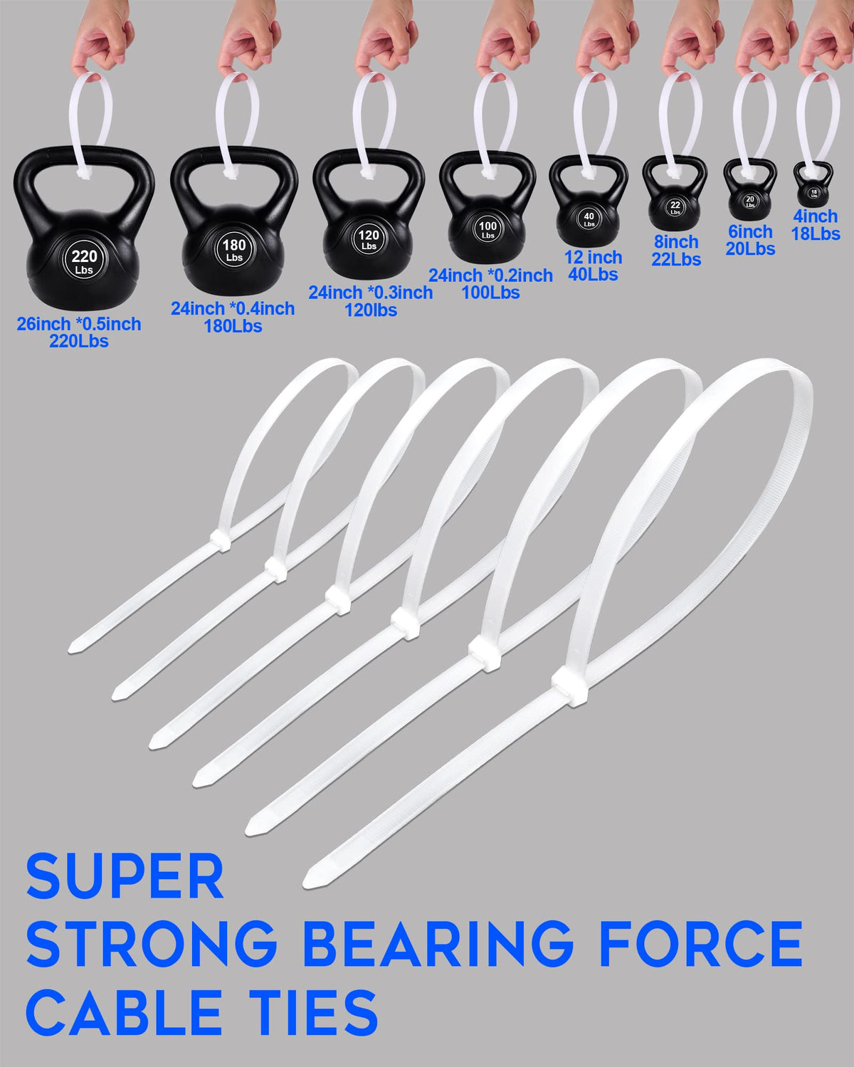 WLEAD 24in zip ties for bundling hoses and cables