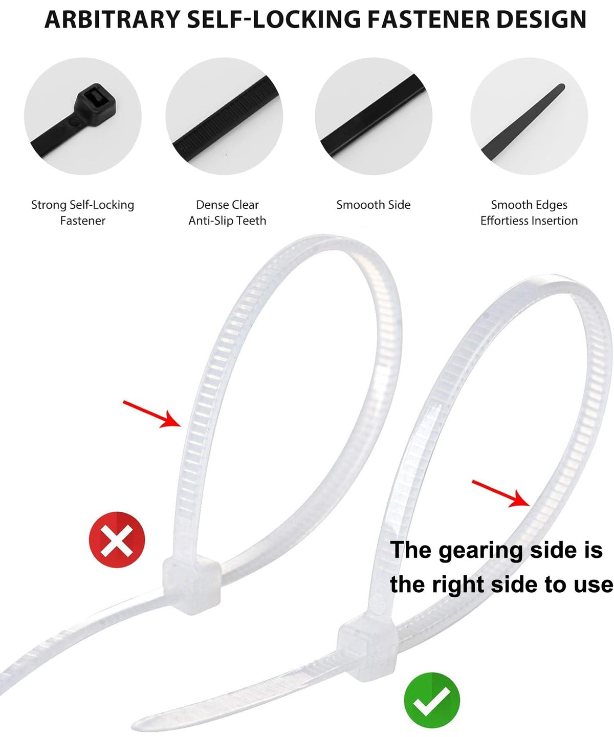 WLEAD UV-resistant nylon zip ties suitable for outdoor use