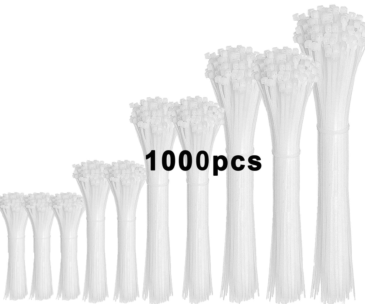 WLEAD zip ties assorted sizes in a 1000-pack for versatile cable management