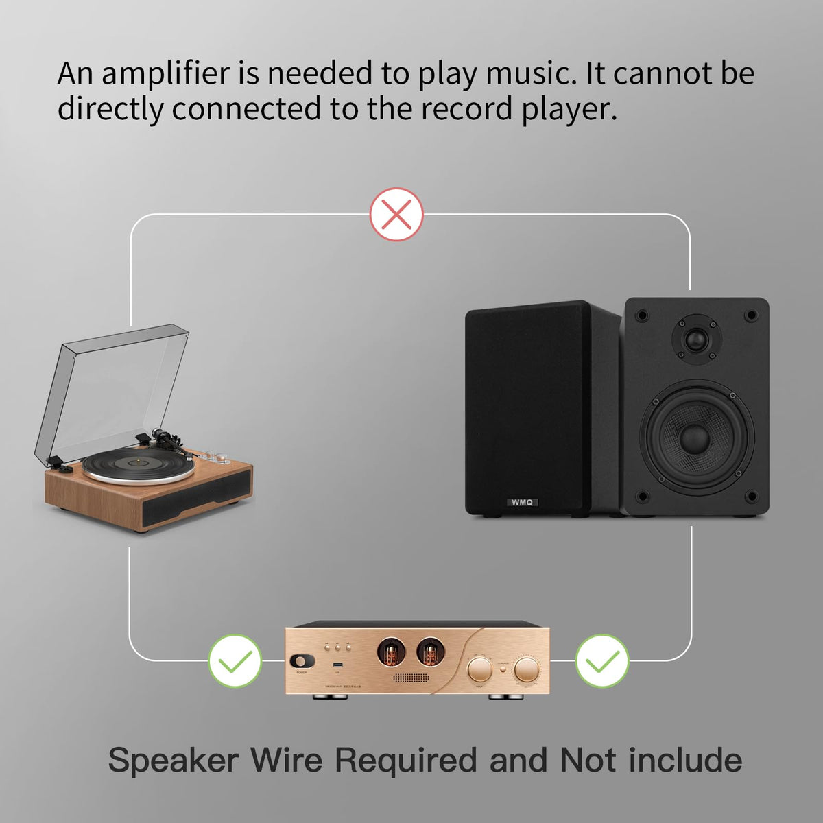 WMQ 40W bookshelf side view with slim profile for discreet placement.