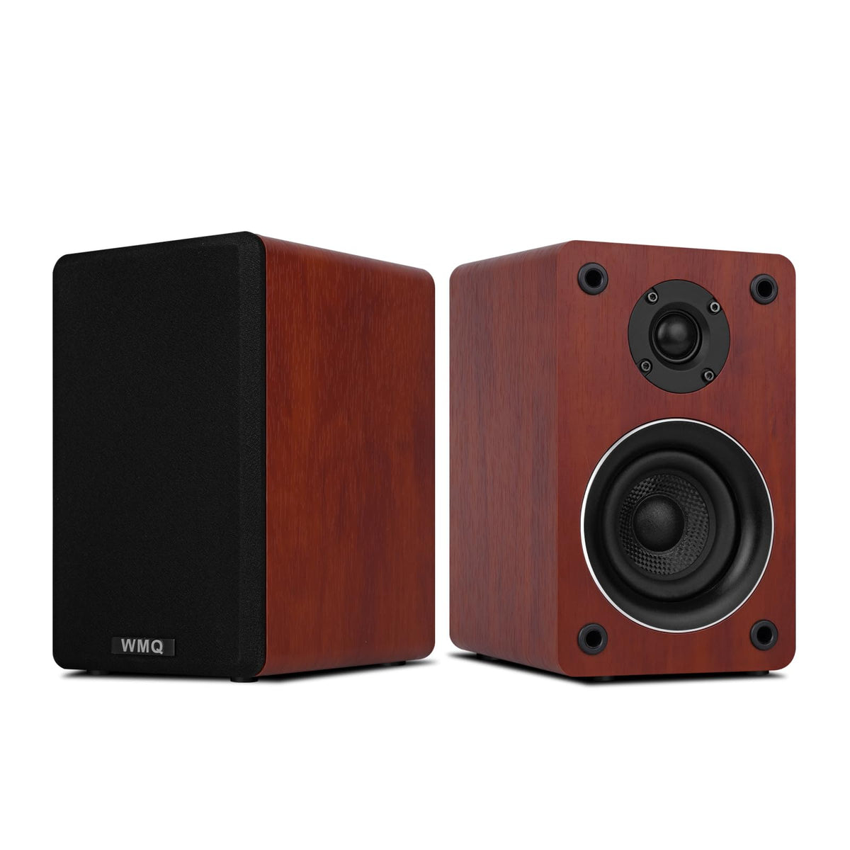 WMQ 40W-2 passive speakers front view in brown finish for home theater compatibility