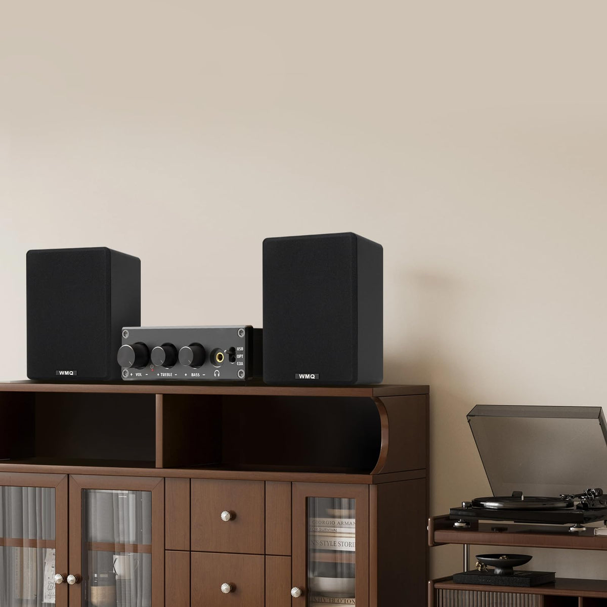 WMQ home theater setup ready for amplifier integration.