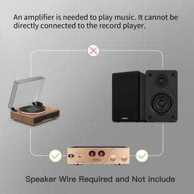 WMQ passive bookshelf speaker back panel with ports for receiver connections