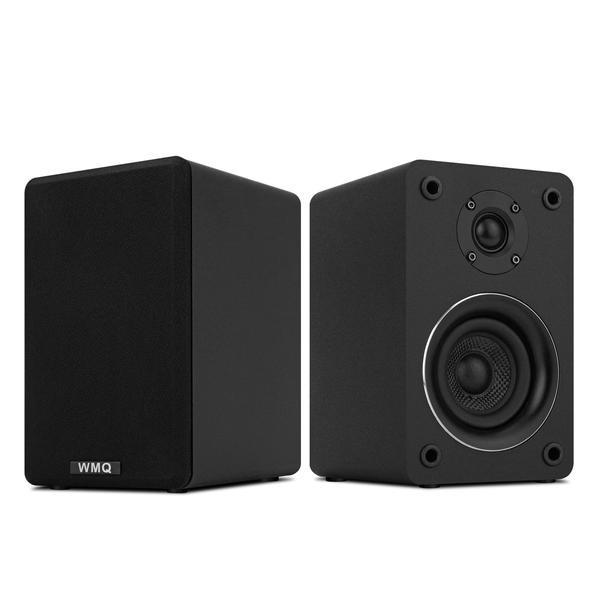 WMQ passive bookshelf speaker front view for compact home theater and stereo