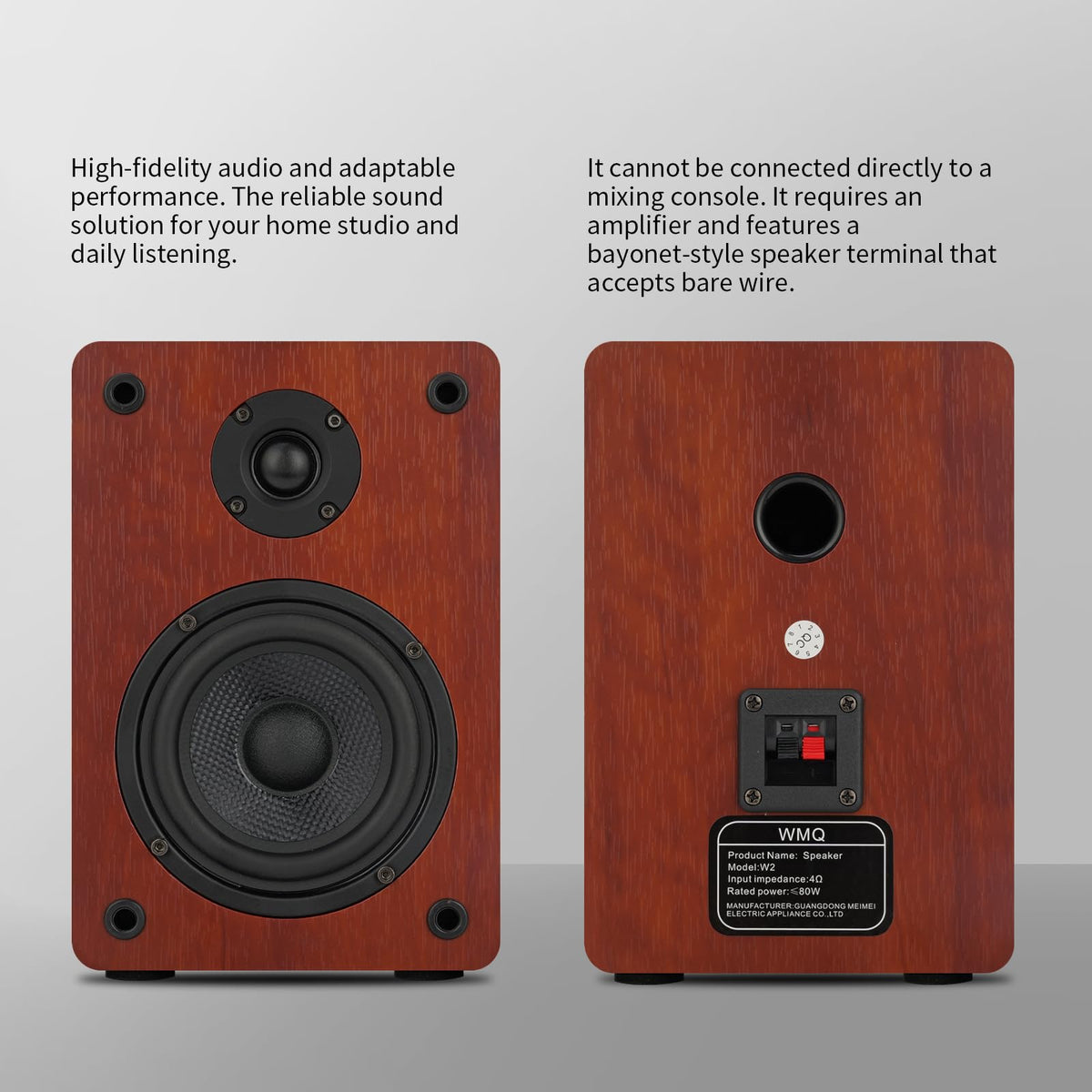 WMQ silk dome tweeter closeup delivering smooth highs and crisp imaging