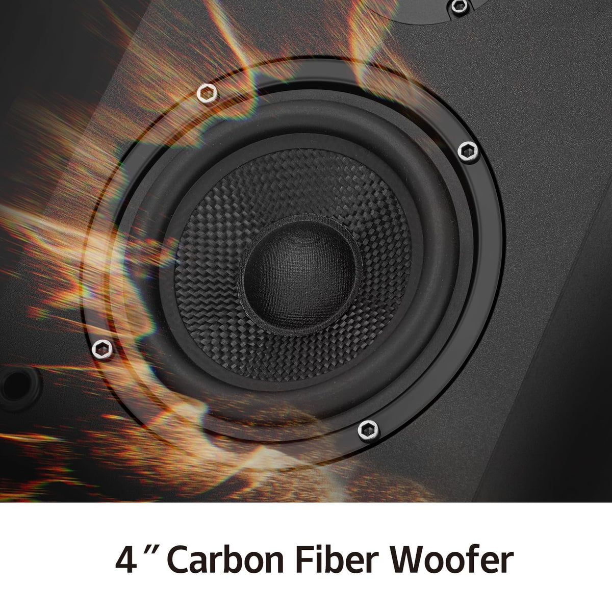 WMQ silk dome tweeter closeup shows smooth treble.