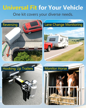 Wnfuo lifestyle shot of trailer reversing at campsite showing safer maneuvering benefit