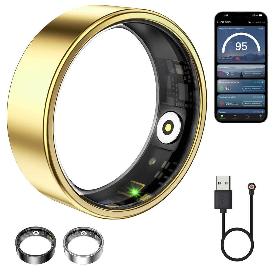 WNRTSA gold smart ring front view showing sleek design and everyday comfort