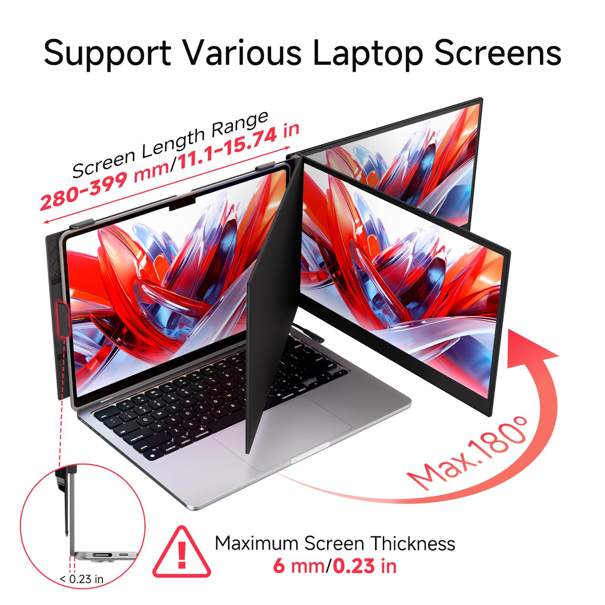 WNZO 14in Ultra-Thin Extender slim profile saves desk space.