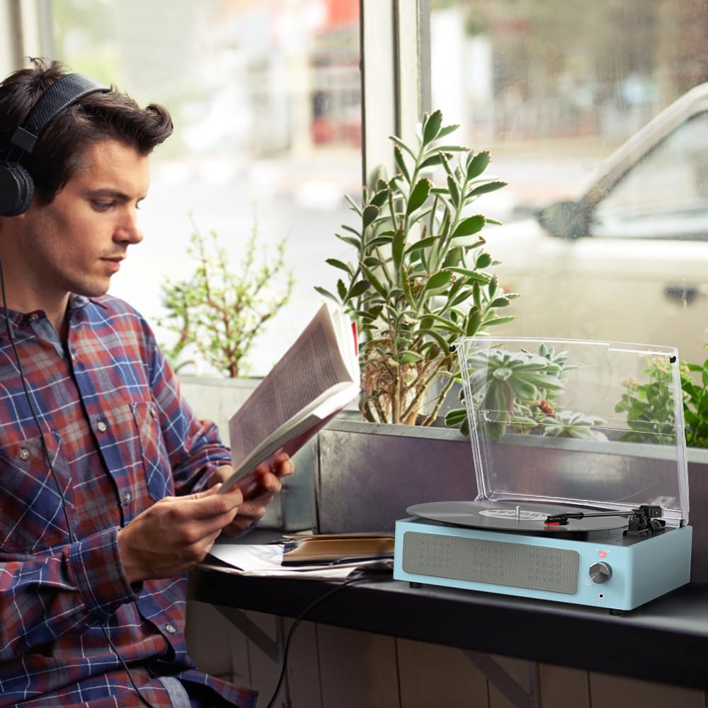 WOCKODER dust cover open protecting records and keeping turntable clean