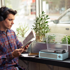 WOCKODER dust cover open protecting records and keeping turntable clean