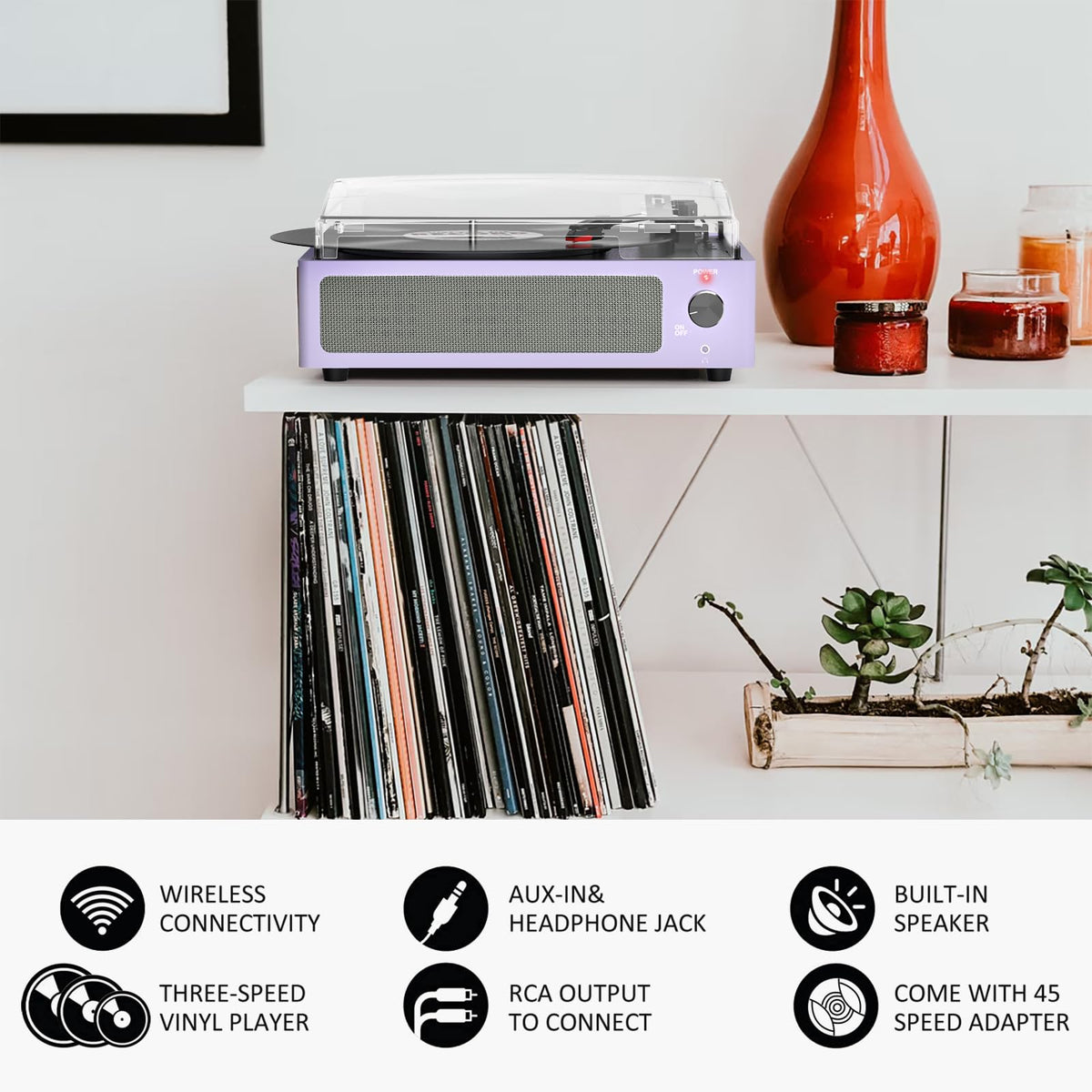 WOCKODER closed dust cover protecting records while keeping playback accessible