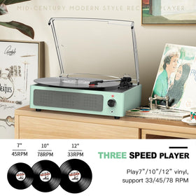 WOCKODER platter with 7, 10, 12 inch record sizes demonstrated for format support