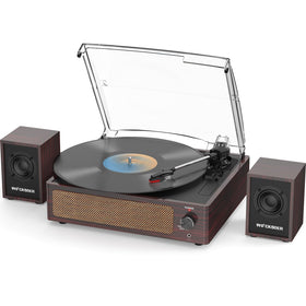 WOCKODER record player with external speakers for rich daily listening