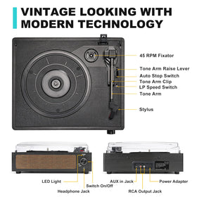 WOCKODER open with removable dust cover protecting records when stored