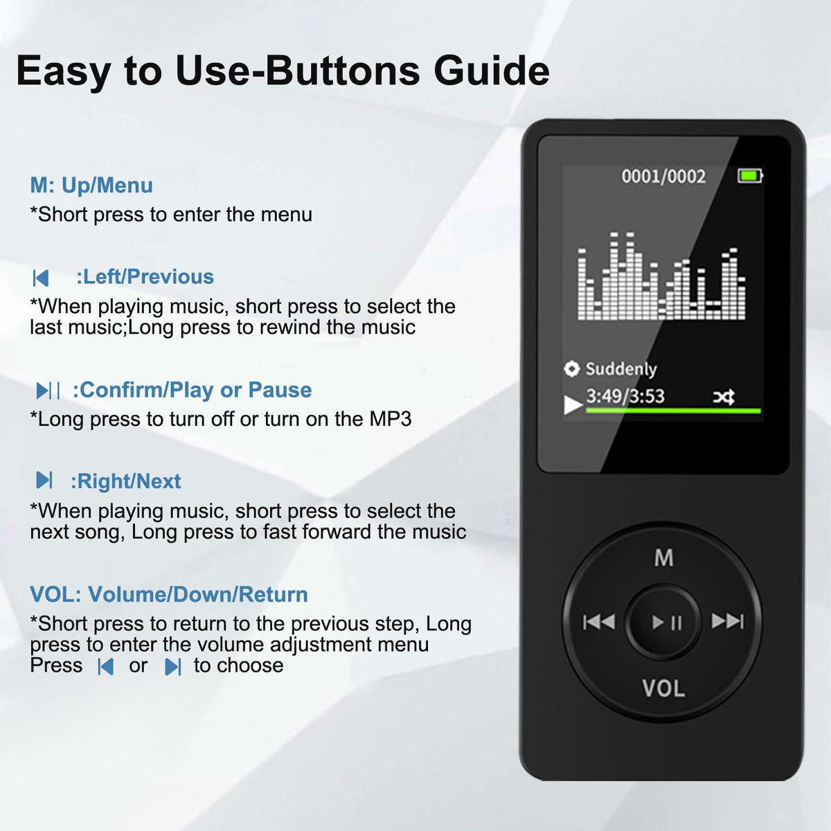 Wodgreat MP3 Player ready to connect via car AUX