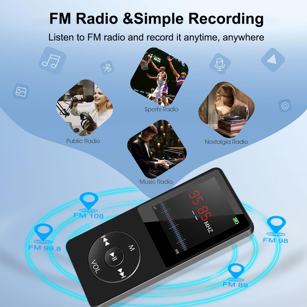 Wodgreat MP3 Player supports videos and pictures for entertainment