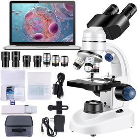 Woehrsh adults microscope with WF10x/WF25x eyepieces for clear educational viewing.