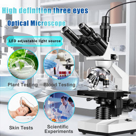 Woehrsh trinocular microscope dual-stage with coarse and fine focus.