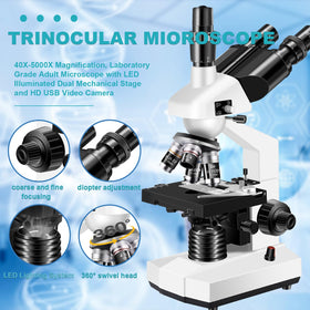 Woehrsh trinocular microscope lab gift pack with classroom-ready accessories.