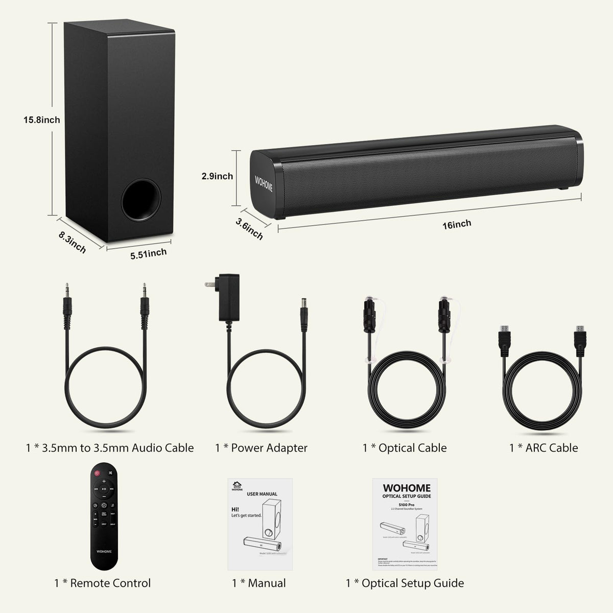 Wohome S100 Pro living room setup with family enjoying immersive sound