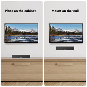 Wohome sound bar rear ports view showing ARC, optical, AUX, and USB for versatile connections