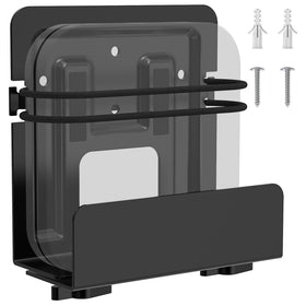 woiron front view mounted behind TV showcasing tidy installation and space saving