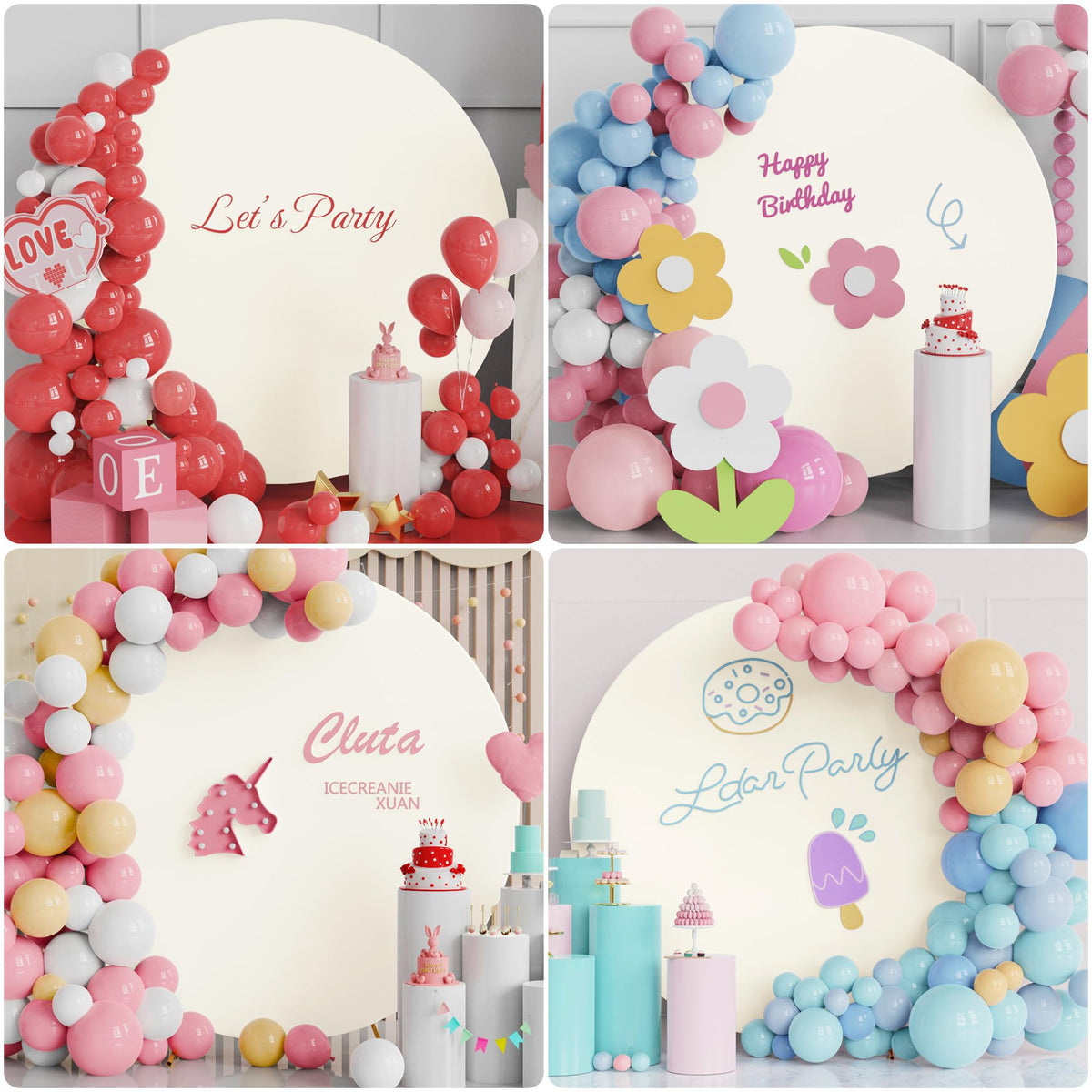 Wokceer ivory round backdrop cover shown on a stand