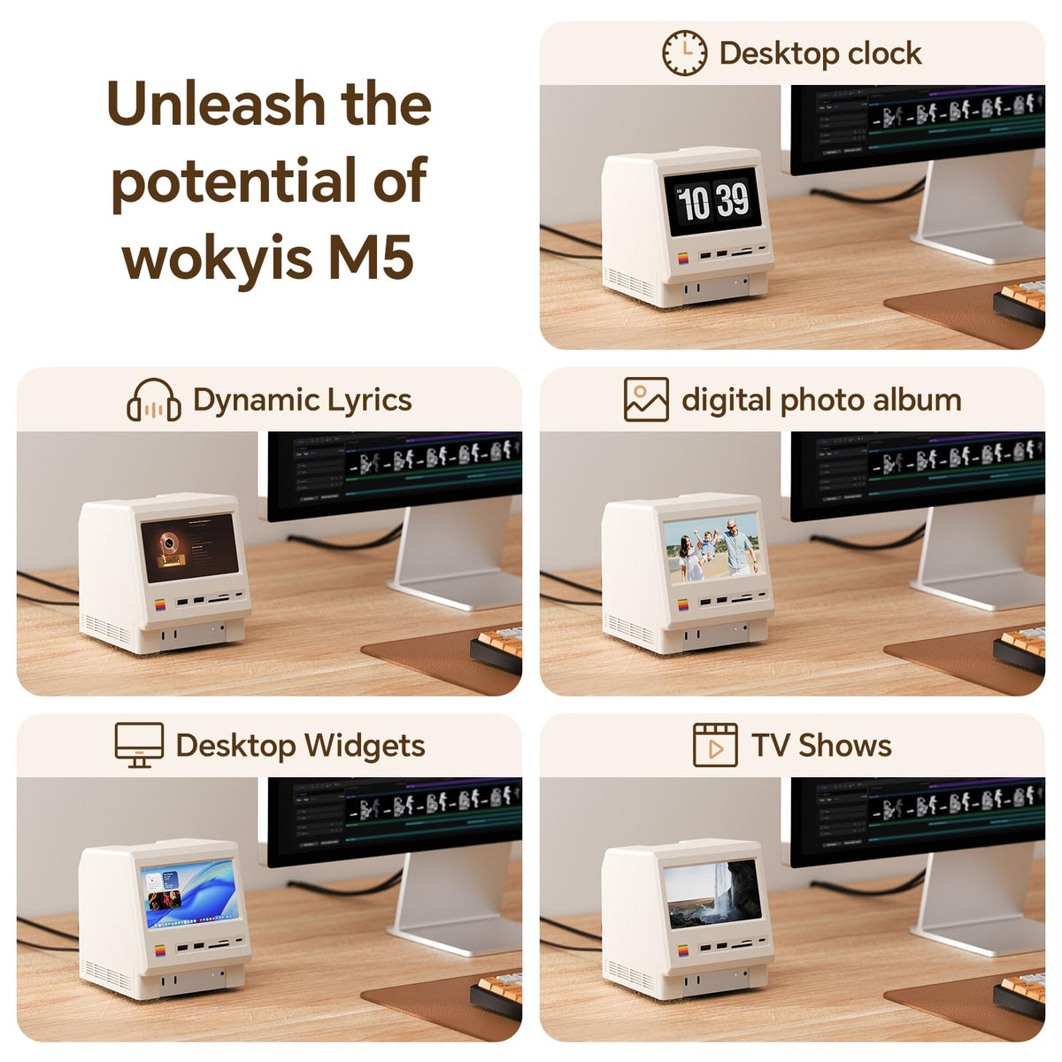 Wokyis M5 5-inch HD display for quick notifications and glanceable data