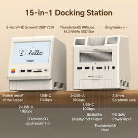 Wokyis M5 display panel on the retro dock for glance information