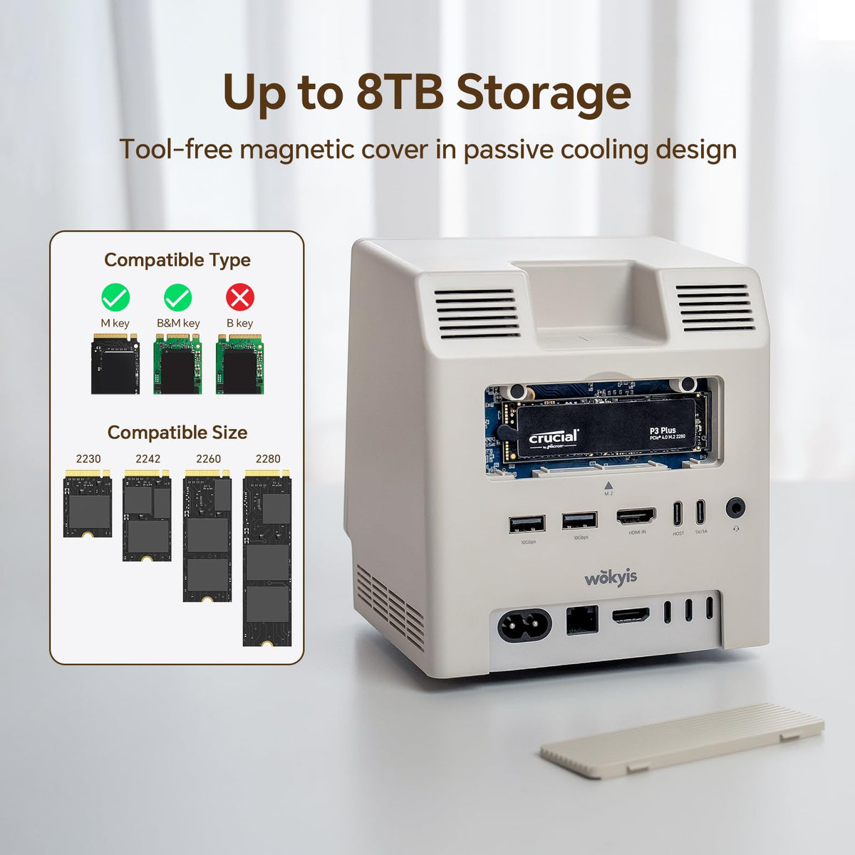 Wokyis M5 USB-C 10Gbps port for quick data transfers