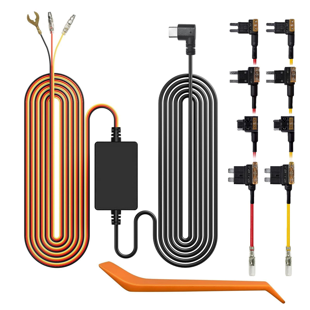 WOLFBOX front packaging showing hardwire kit and key features, clear product ID and benefit