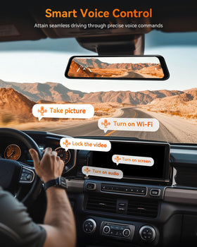 WOLFBOX G840H 5.8GHz WiFi enables quick app connection and easy footage sharing.