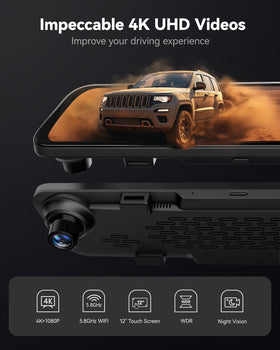 Wolfbox G840S rear camera 1080p view for clear reversing