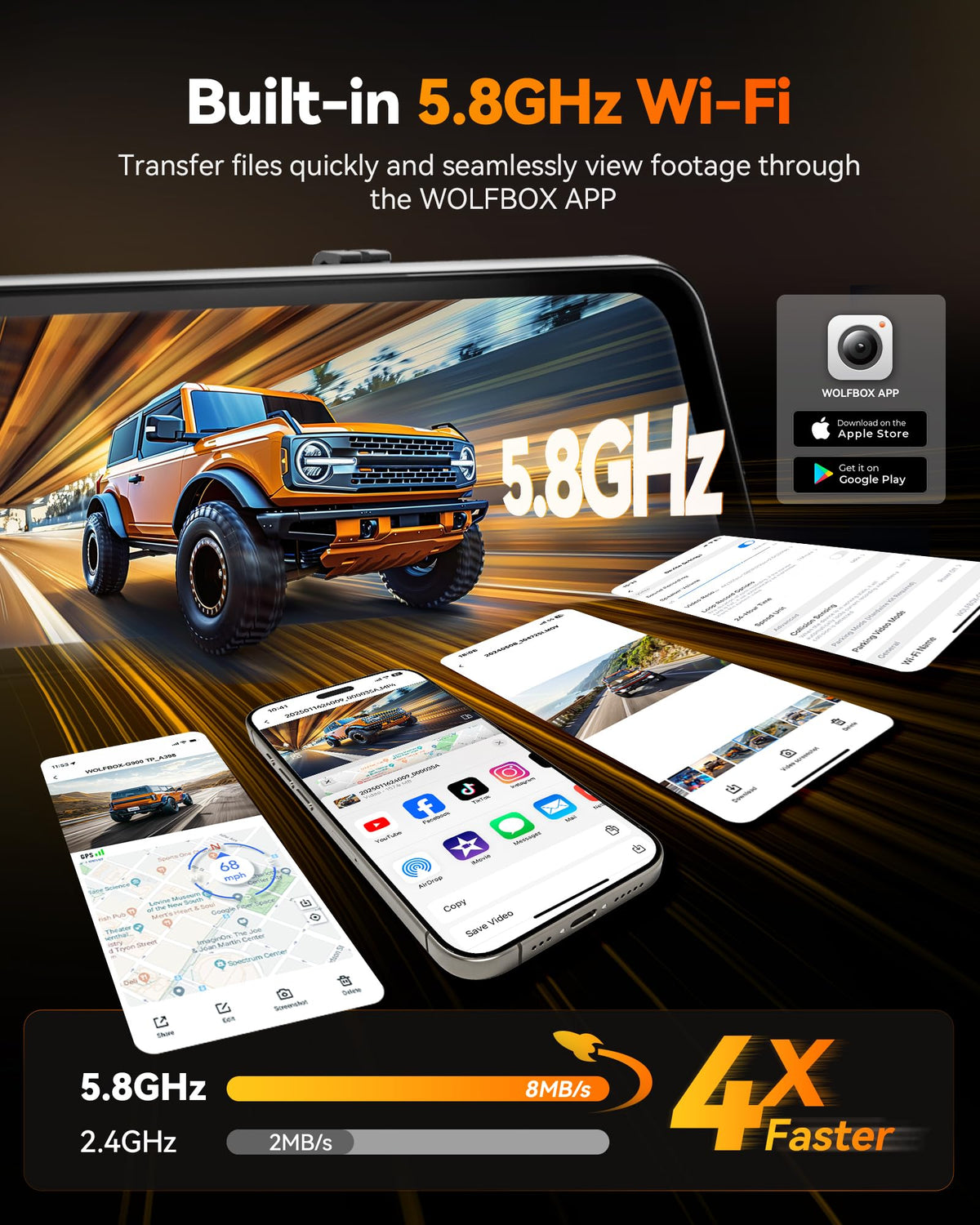 WOLFBOX G900 Tripro voice control supports hands-free operations.