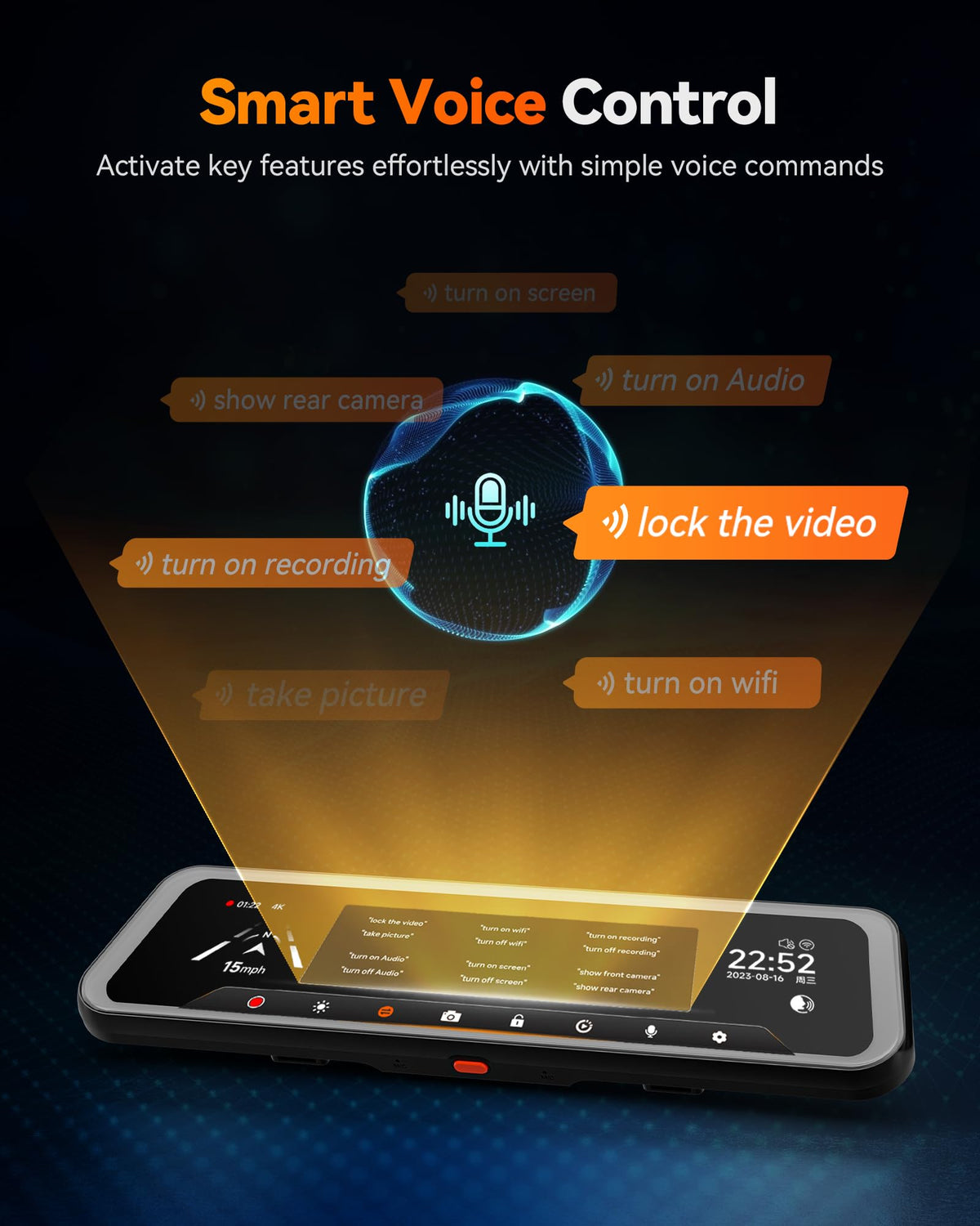 WOLFBOX G900 WiFi 5-8GHz enables fast app connection and sharing.