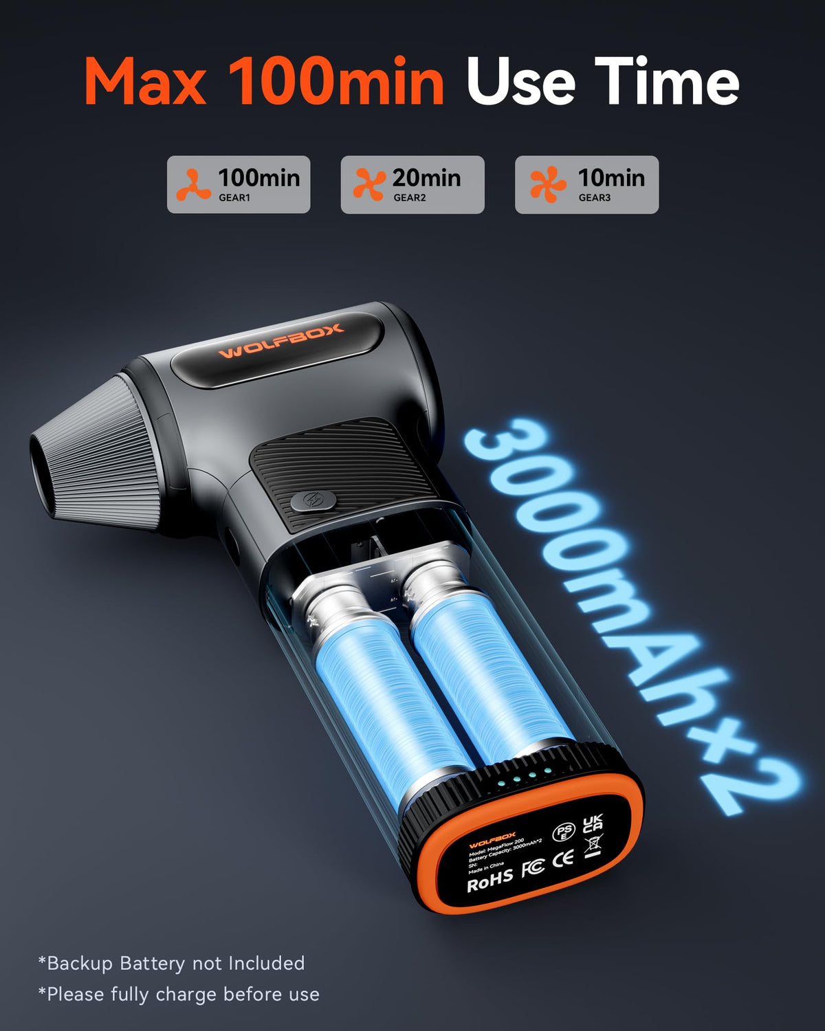 Wolfbox MF200 includes four nozzles and two brushes for PC and home use.