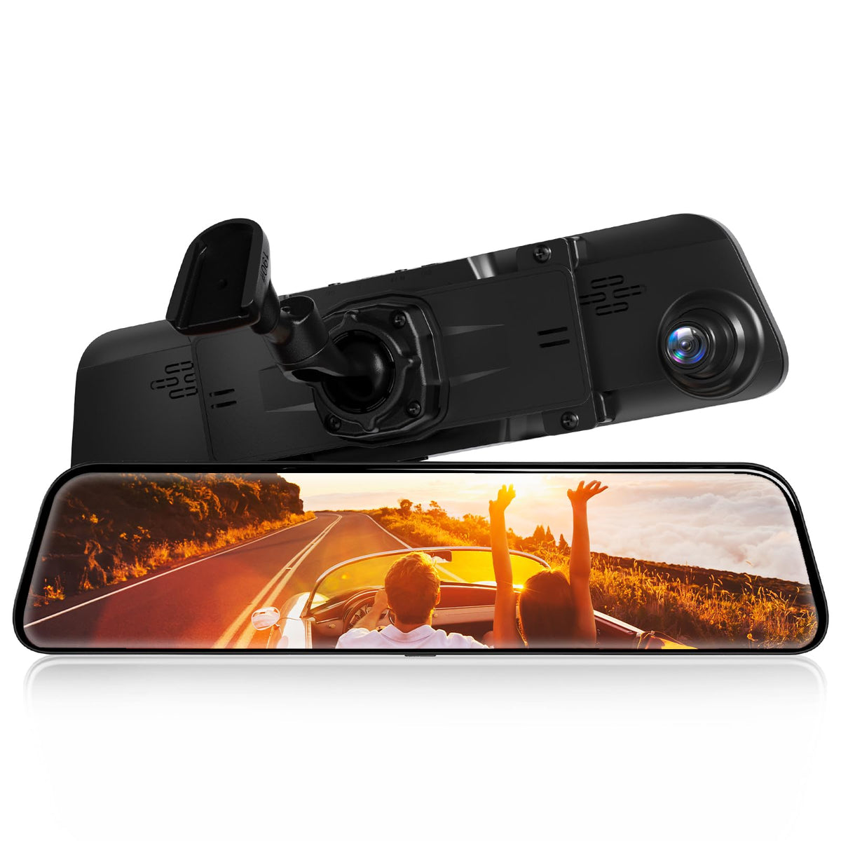 WOLFBOX Model 190 OEM bracket installed for Camry 2018-2024, secure dash cam mounting.