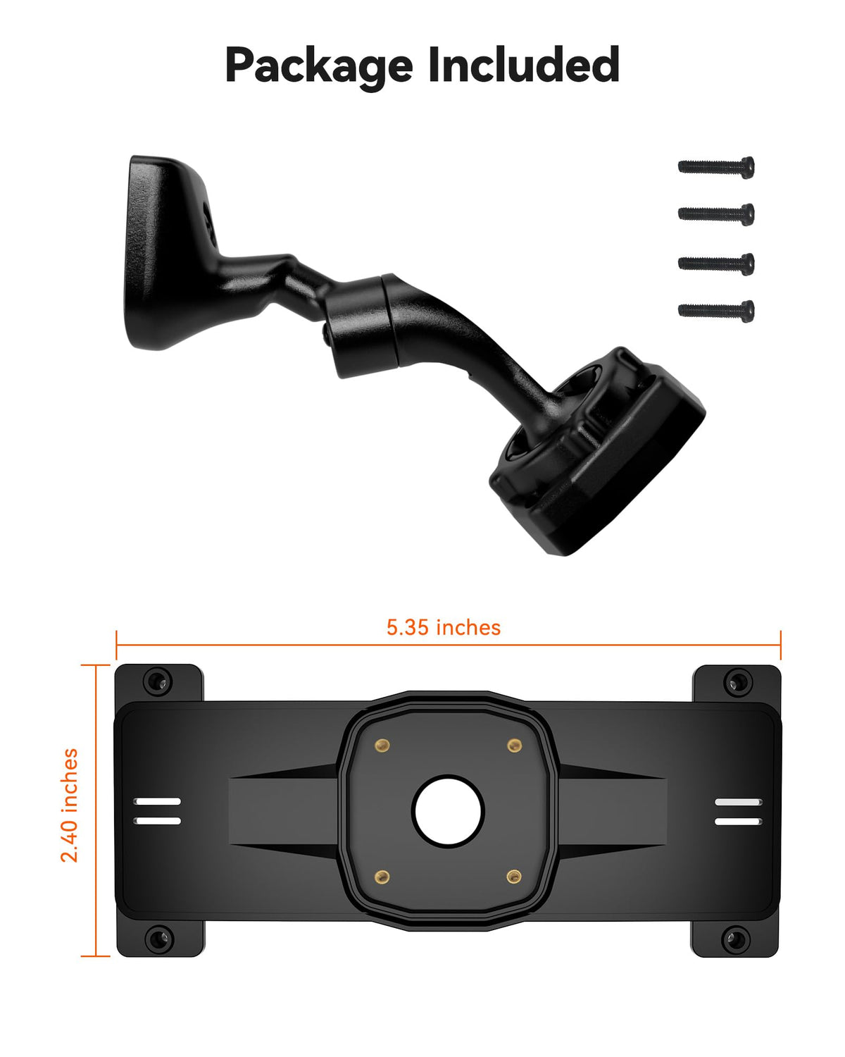 Screws set included for firm, vibration-free bracket installation.