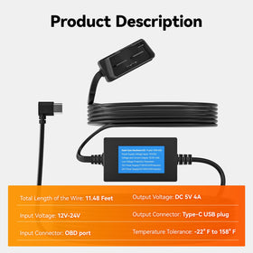 WOLFBOX USB-C 4A kit cable connection enabling stable power supply
