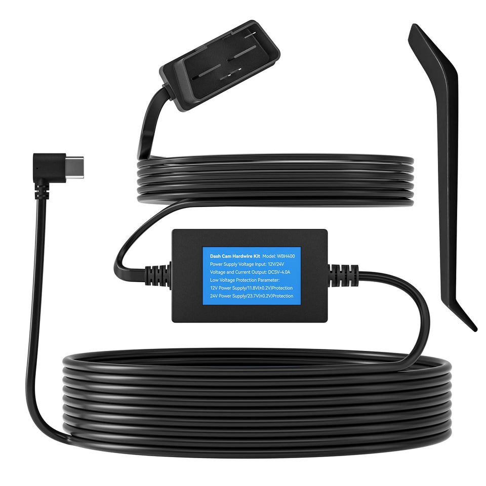 WOLFBOX OBD hardwire kit front package view showing ease of setup for dash cams