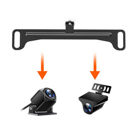 WOLFBOX rear camera bracket on the plate supports a stable backup view.